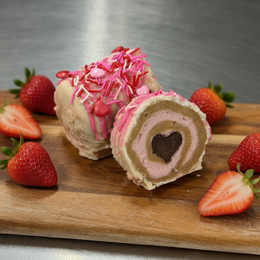 Strawberries and Cream Blondie Scroll