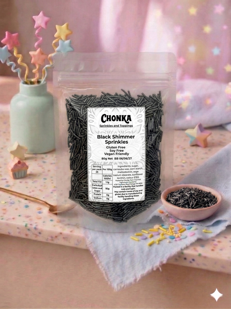 Black Shimmer Sprinkles 80g