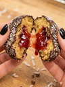 Lamington Strawberry STUFFED Chunky Cookie 