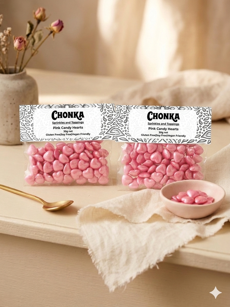 Pink Candy Hearts 30g.