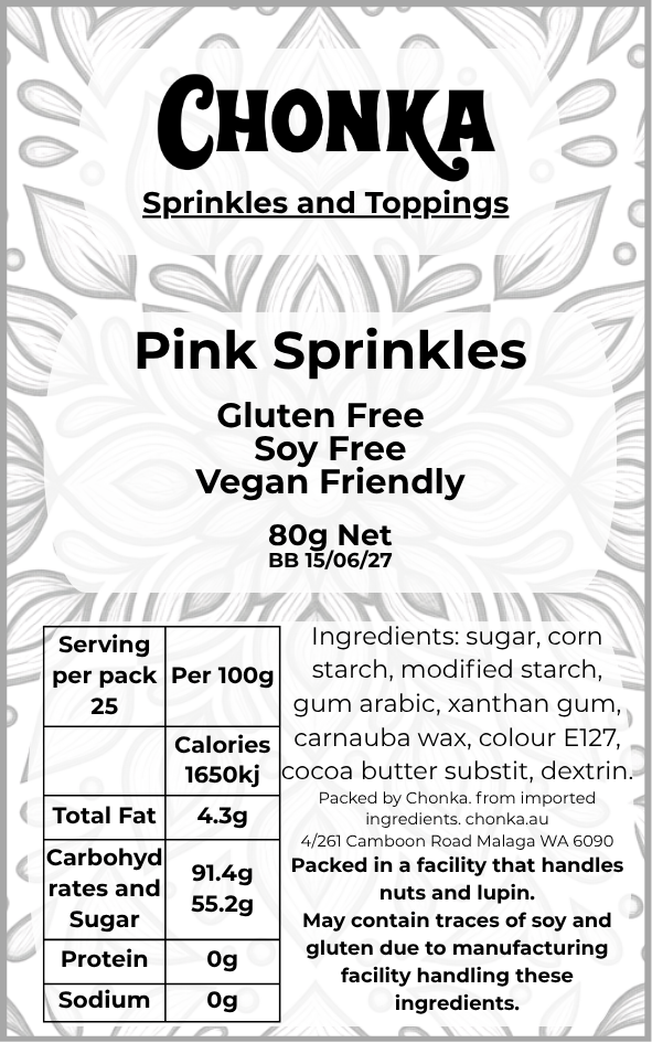 Pink Sprinkles 80g.