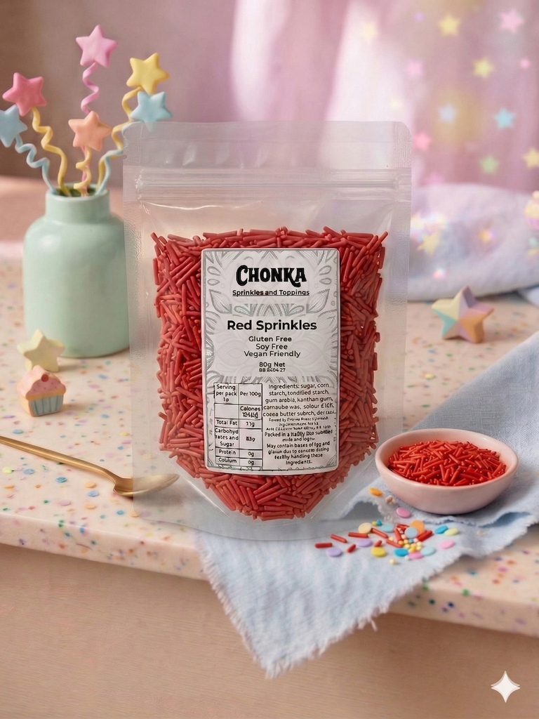 Red Sprinkles 80g.