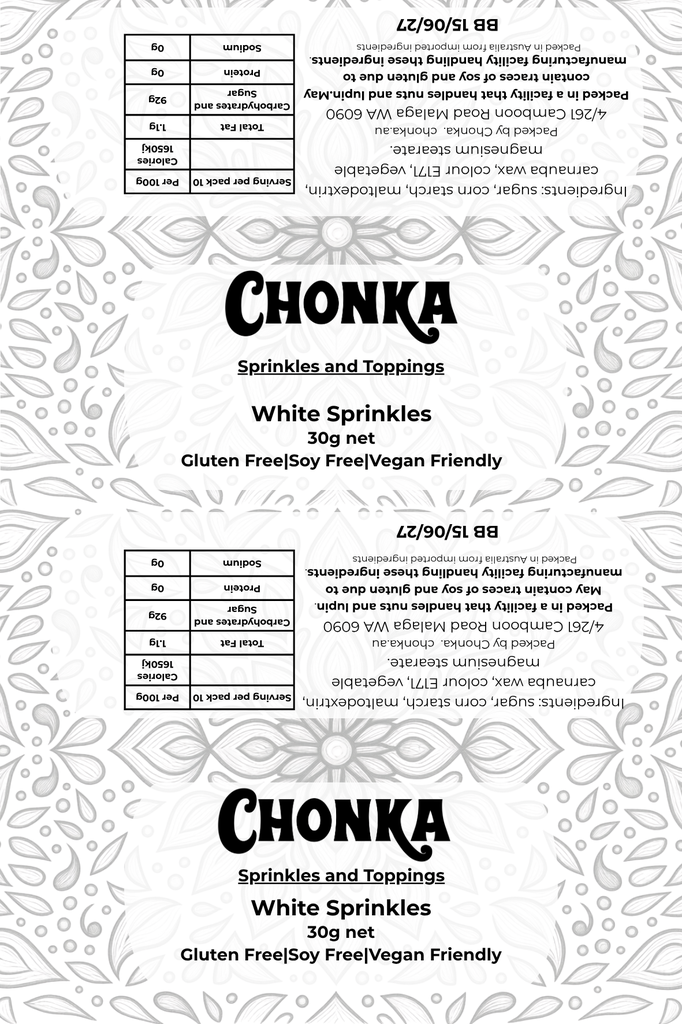White Sprinkles 30g.