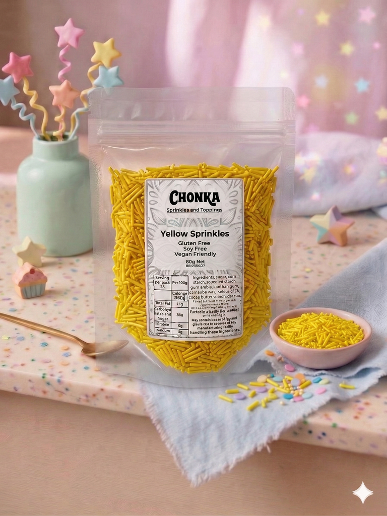 Yellow Sprinkles 80g.