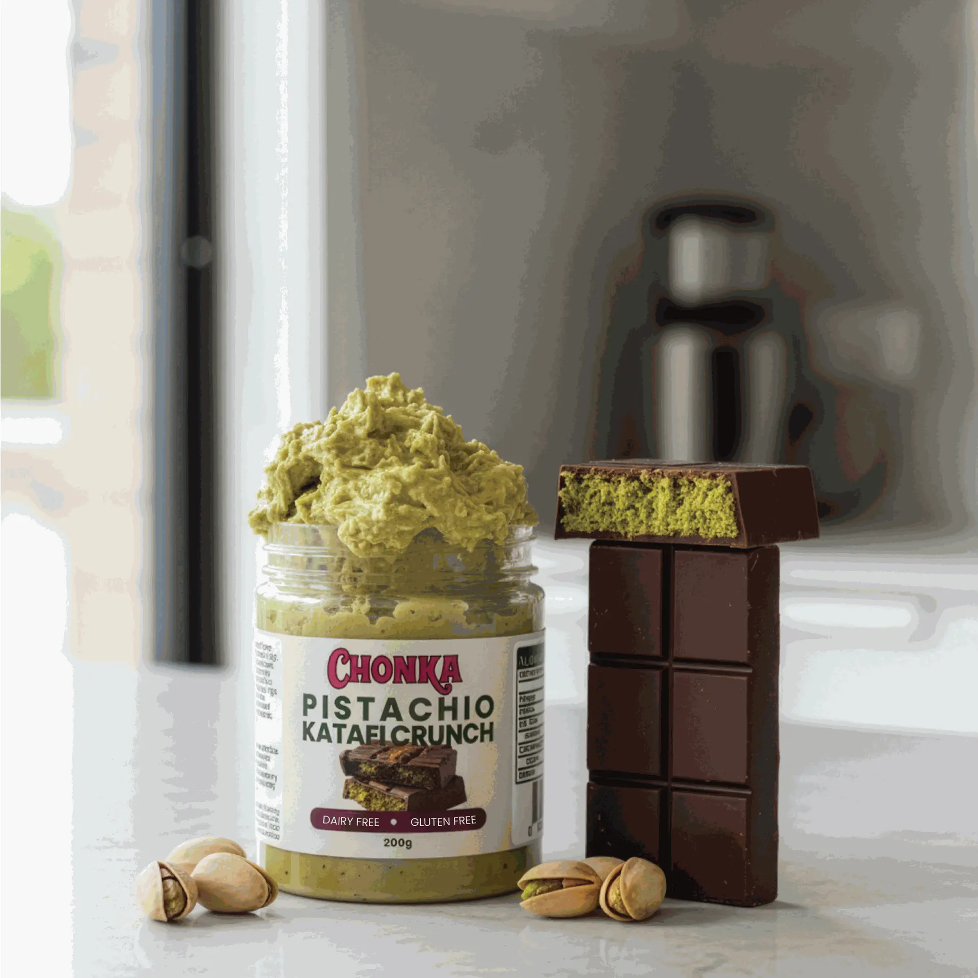 Pistachio Kataifi Crunch Jar 200g | CHONKA Gluten-free Chunky Cookies