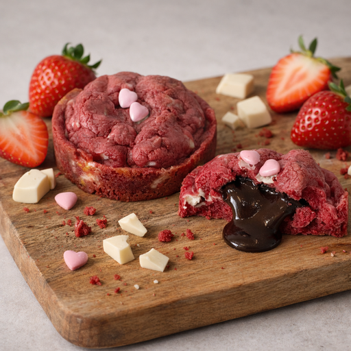 Strawberry & White Choc with Milk Choc Ganache