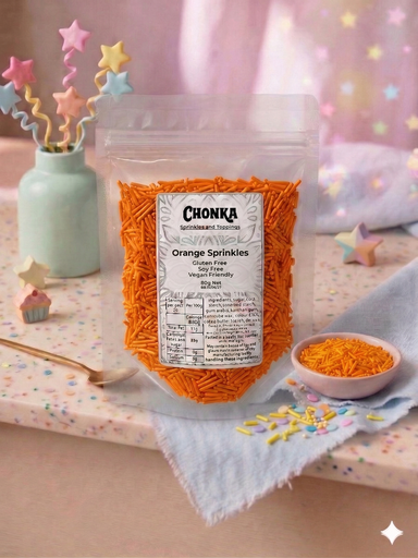 [ORANGESP80] Orange Sprinkles 80g