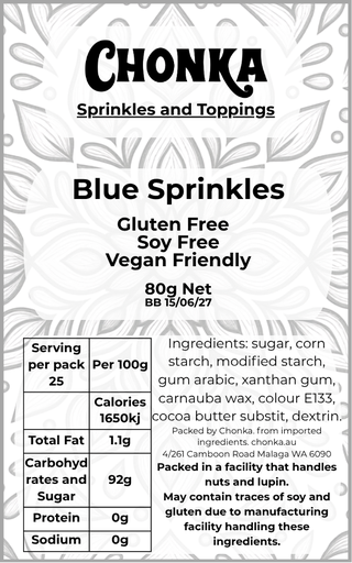 [SPRINKLES - BLUE 80G] Blue Sprinkles 80g.