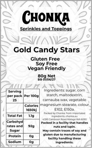 [SPRINKLES - GOLD 80G] Gold Sprinkles 80g.