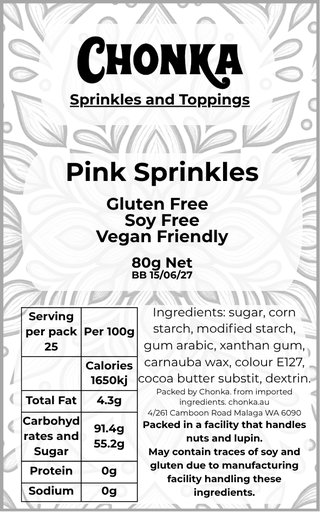 [SPRINKLES - PINK 80G] Pink Sprinkles 80g.