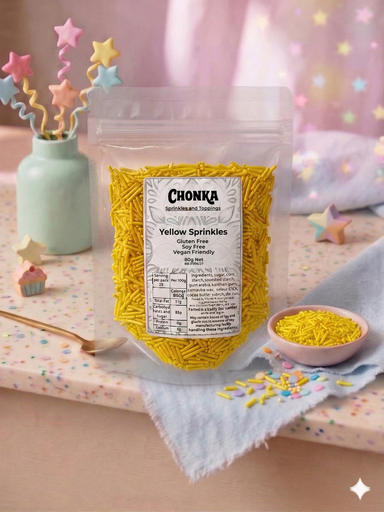 [SPRINKLES - YELLOW 80G] Yellow Sprinkles 80g.